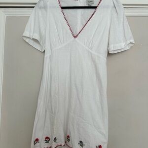 Rhythm White Garment with Red Stitching